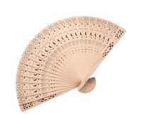 YIGZYCN Abanico plegable de madera ornamental, tallas tradicionales, adecuado para fiestas de novia y decoración de interiores, accesorio de boda, abanico de madera