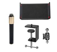 YIGZYCN Abrazadera extensible para tableta, soporte retráctil para teléfono, para transmisión en vivo, selfie, fotografía, multiposición, abrazadera metálica para teléfono