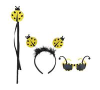 YIGZYCN Accesorios de disfraz de mariquita, disfraz de mariquita, gafas, diadema, varita de hadas para Halloween, cosplay