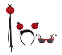 YIGZYCN Accesorios de disfraz de mariquita, disfraz de mariquita, gafas, diadema, varita de hadas para Halloween, cosplay