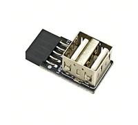 YIGZYCN Adaptador USB de panel frontal de 9 pines a USB 2.0 hembra, adaptador para placa base de computadora, placa de expansión interna, gestión de cables de escritorio