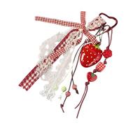 YIGZYCN Adorable llavero con colgante de fresa, versátil para mujeres y niñas, accesorio de moda, joyería de moda, regalo de fresa, rosso, Talla única