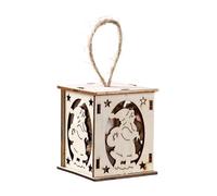 YIGZYCN Adorno de madera para árbol de Navidad, iluminación LED suave, decoración colgante para casa, fiestas, hecho a mano, adorno de Navidad con luz