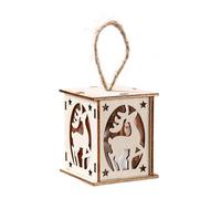 YIGZYCN Adorno de madera para árbol de Navidad, iluminación LED suave, decoración colgante para casa, fiestas, hecho a mano, adorno de Navidad con luz