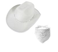YIGZYCN Bandana y sombrero de novia Panamá de cristal para despedida de soltera, cóctel, fiestas, accesorios de vacaciones