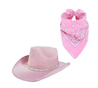 YIGZYCN Bandana y sombrero de novia Panamá de cristal para despedida de soltera, cóctel, fiestas, accesorios de vacaciones