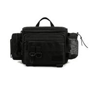 YIGZYCN Bolsa de almacenamiento impermeable para caza al aire libre, bolsa de hombro individual de gran capacidad, bolsa cruzada para aparejos de pesca, Black