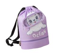 YIGZYCN Bolsa de lavado de separación en seco y húmedo, bolsa de natación de dibujos animados, impermeable, con cordón, bolsa de playa para niños y niñas, bolsa de lavado de separación húmeda seca, a