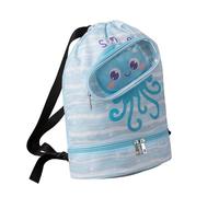 YIGZYCN Bolsa de lavado de separación en seco y húmedo, bolsa de natación de dibujos animados, impermeable, con cordón, bolsa de playa para niños y niñas, bolsa de lavado de separación húmeda seca