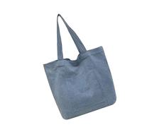 YIGZYCN Bolsa de lona para compras de comestibles, bolsas de hombro para viajes, gimnasio, trabajo diario, libros, bolsas de tela de gran capacidad con bolsillos externos, azul claro
