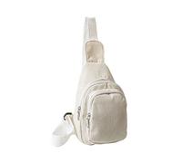 YIGZYCN Bolso de hombro de pana a la moda para mujer, bolso de pecho casual, bolso cruzado de gran capacidad, White