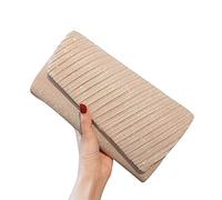 YIGZYCN Bolso de mano de noche para mujer, bolso de mano, para banquete, bandolera, para boda, graduación, fiesta, con cadena desmontable, color dorado