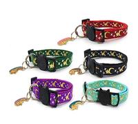 YIGZYCN Bonito collar de perro con forma de estrella y luna con colgante de estrella y luna, hebilla ajustable