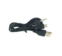 YIGZYCN Cable de alimentación universal en forma de Y microUSB de 5 pines a 3,5 mm y cable de alimentación USB para dispositivos digitales, enchufes y reproducción, cable de sonido de doble función