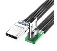 YIGZYCN Cable de datos plano flexible recto hacia arriba y hacia abajo y en ángulo izquierdo y derecho de 90 grados microUSB a USB C adaptadores USB C a microUSB