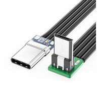 YIGZYCN Cable de datos plano flexible recto hacia arriba y hacia abajo y en ángulo izquierdo y derecho de 90 grados microUSB a USB C adaptadores USB C a microUSB