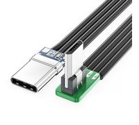 YIGZYCN Cable de datos plano flexible recto hacia arriba y hacia abajo y en ángulo izquierdo y derecho de 90 grados microUSB a USB C adaptadores USB C a microUSB