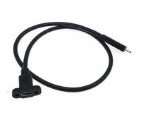 YIGZYCN Cable de extensión de montaje en panel tipo C con oreja de fijación, cable de carga macho a hembra, cable USB 2.0 de transferencia de datos con agujero para tornillo de montaje en panel