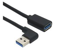 YIGZYCN Cable de extensión USB 3.0 de 90 grados en forma de L macho a hembra, cable USB para espacios reducidos y dispositivos montados en la pared, adaptador USB macho a hembra