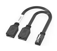 YIGZYCN Cable divisor USB 1 a 2 USB 2.0, 1 macho a 2 hembra, cable divisor de extensión para PC, portátil, coche, discos duros USB