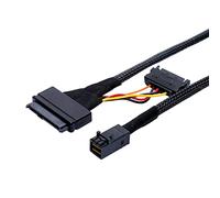 YIGZYCN Cable interno de 0,5 m SFF-8643 a SFF-8639 de 12 GB con conector de alimentación de 15 pines para cable de datos SSD PCIe NVMe 750