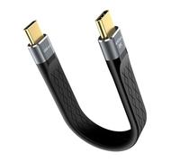 YIGZYCN Cable USB C corto de 5.9 pulgadas, plano, 40 Gbps, transferencia de datos de 240 W, carga rápida, soporta video 8K para dispositivos de almohadilla de teléfono, USB C a