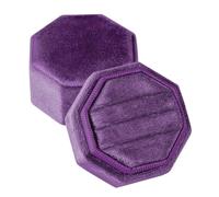 YIGZYCN Caja de terciopelo para anillos de boda, octogonal, triple vitrina, a prueba de polvo, soporte de compromiso para anillos de boda diarios, caja de exhibición