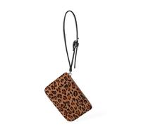 YIGZYCN Cartera de gamuza de viaje con cremallera segura, múltiples ranuras para tarjetas y monedas, ligera, esencial para monedero compacto Profe, Patrón de leopardo marrón