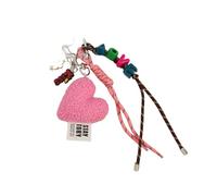 YIGZYCN Colgante de corazón de felpa con estampado de animales a la moda, soporte cálido, multifuncional, decoración de coche, unisex, regalo