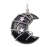 YIGZYCN Colgante de luna y estrella con forma de luna y estrella, con diseño artístico de luna y estrella, adorno de joyería de piedra natural