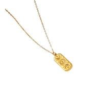 YIGZYCN Collar con colgante de estrella de moda con cadena de perlas, chapado en oro PVD de 18 quilates, materiales de acero inoxidable resistentes, uso diario