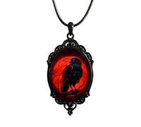 YIGZYCN Collar con colgante gótico de pájaro negro, cuervo con foto de clavícula, joyería para mujeres y niñas, gargantilla de cadena de cuerda