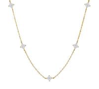 YIGZYCN Collar con dije y estrella de noche, cadena ajustable para el cuello, cadena de clavícula, circonita cúbica, joyería para mujer, talla única, como se describe, como se describe