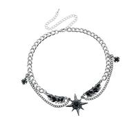 YIGZYCN Collar de alas inspirado en estrellas, cadena de clavícula versátil, joyería de aleación para uso diario y celebraciones especiales, joyería de ala de estrella, One Size, como se describe