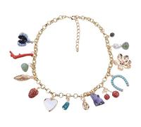 YIGZYCN Collar de aleación resistente a la moda con elegantes diamantes en hermoso dije de flor para collar moderno de aleación para mujer