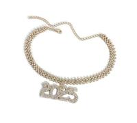 YIGZYCN Collar de cadena cubana chapado en oro con colgante 2025, accesorio portátil para los amantes del hip hop, uso casual