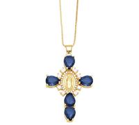 YIGZYCN Collar de cruz sagrada con diamantes de imitación brillantes, elegante adorno para el cuello para hombres y mujeres de moda, decoraciones brillantes