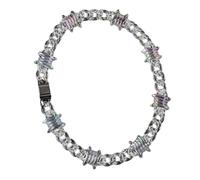 YIGZYCN Collar de espinas de cadena acrílica para hombre y mujer, hip hop, punk, gargantilla de púas, colgante, cadena de clavícula, accesorio unisex