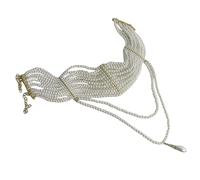 YIGZYCN Collar de perlas multicapa con elegantes borlas, accesorio de joyería para fiestas y reuniones de negocios, elegante collar de moda