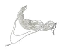 YIGZYCN Collar de perlas multicapa con elegantes borlas, accesorio de joyería para fiestas y reuniones de negocios, elegante collar de moda