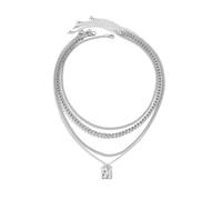 YIGZYCN Collar moderno unisex de moda con cadena multicapa con colgante geométrico para uso diario, reuniones