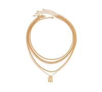 YIGZYCN Collar moderno unisex de moda con cadena multicapa con colgante geométrico para uso diario, reuniones