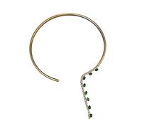 YIGZYCN Collar multiusos de diamantes de imitación esmeralda portátil para mujer, sofisticado, diseño de gargantilla abierta, elegante, trajes elegantes