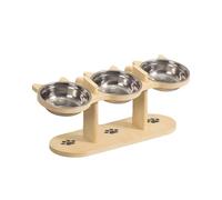 YIGZYCN Comedero elevado ajustable para mascotas con cuencos dobles para agua de alimentos, diseño antivómito para perros, gatos, perros, comida y agua