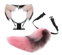YIGZYCN Conjunto de disfraz de cola de animal peludo y diadema de orejas de felpa para mujer, disfraz de animal para Halloween, cosplay