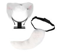YIGZYCN Conjunto de disfraz de cola de animal peludo y diadema de orejas de felpa para mujer, disfraz de animal para Halloween, cosplay