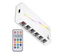 YIGZYCN Controlador de concentradores de ventilador ARGB y PWM de doble canal de 12 puertos con controles remotos para una gestión eficiente de la refrigeración en los concentradores de control de