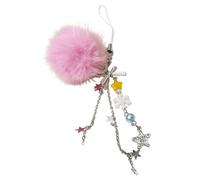 YIGZYCN Correa para teléfono celular, diseño de bolas peludas, copo de nieve, estrella, correa para teléfono celular, cordón colorido con cuentas coloridas, accesorio de día festivo
