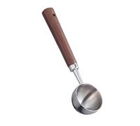 YIGZYCN Cucharas de café de alta calidad con mango de nueces naturales y acero inoxidable 304 de durabilidad para una preparación perfecta de café para el hogar