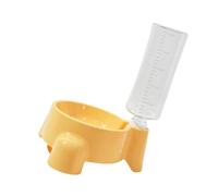 YIGZYCN Cuenco elevado para mascotas que ahorra espacio con botella integrada de 500 ml, diseño resistente a fugas y estación de alimentación desmontable, cuenco de acero inoxidable con agua y